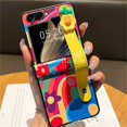 thumbnail image 2 of Funda con correa de muñeca para Samsung Galaxy Z Flip 5 Z Flip3 Zflip3 Flip4 Zflip5, funda con pintura Floral al óleo Kawaii, estética coreana, 2 of 4