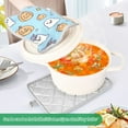 thumbnail image 3 of Yayeee Pot Holders Kitchen Heat Resistant with Pocket 7"x9.8" Cotton Oven Cooking Hot Pads, Blue Halloween Ghosts, 3 of 7