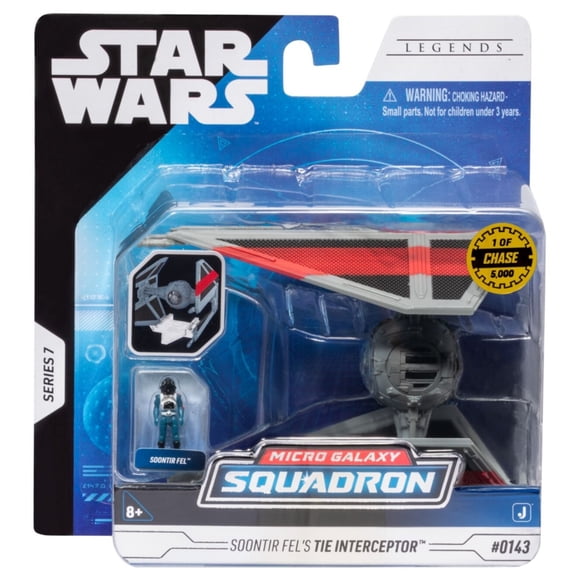 Star Wars Micro Galaxy Squadron TIE Interceptor - 3 inch Chase Edition Vehicle with 1 inch Micro Figure Accessory