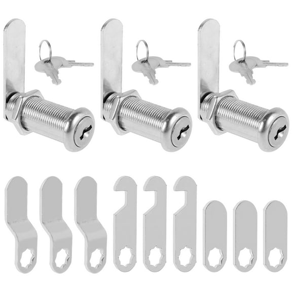 3Pcs Cabinet Locks with Keys 1-1/2inch Cabinet Cam Locks Set Zinc Alloy RV Storage Locks Secure Drawer Lock Keyed Alike Mailbox Locks Replacement for Cabinet RV Drawers
