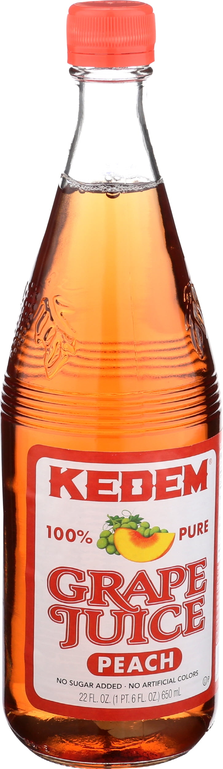 Pack of 6, Kedem Peach Grape Juice, 22 fl oz