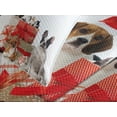 thumbnail image 4 of Ambesonne Christmas Quilted Bedspread Set 3 Pcs, Funny Pets Gifts Photo, King Size, White Brown and Red, 4 of 5