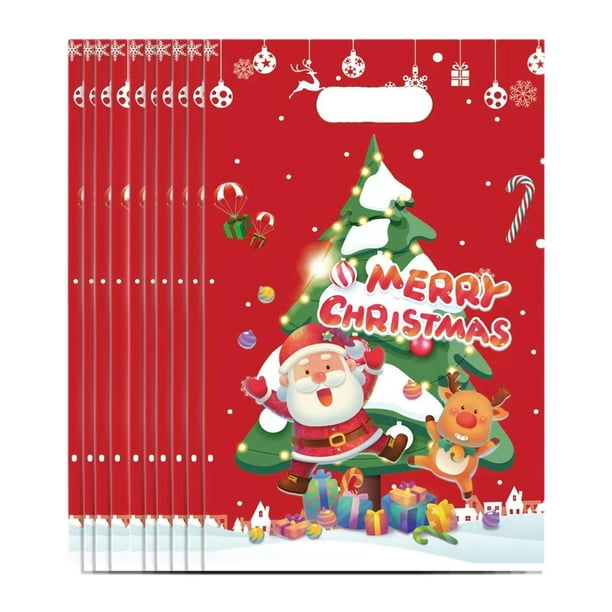 10 bolsas de regalo de Navidad Strade Fareast Limited bolsas de golosinas con asas 25 cm x 16,3 cm