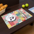 thumbnail image 2 of Placemat, Pioneer Flower Floral Print Pattern Place Mats Table Mat Set Of 2, PVC Washable Placemats for Party Kitchen Dining Decoration, 18x12 Inch, Fade Resistant, 2 of 6