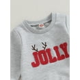 thumbnail image 6 of Baby Girls Boys Christmas Outfits6 12 18 24M 3T Letter Embroidery Long Sleeve Sweatshirts Long Pants 2Pcs Fall Clothes Set, 6 of 10