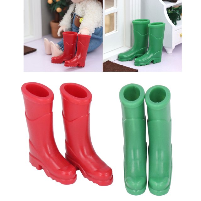 Botas de lluvia para muñecas ANGGREK Decoración para casa de muñecas 1:12