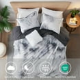 thumbnail image 2 of Intelligent Design 3 Piece Twin/Twin XL Size Watercolor Tie Dye Printed Bedding Set, Charcoal Comforter Set with Throw Pillow, 2 of 8