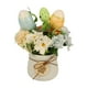 thumbnail image 2 of Arreglo floral artificial, flores decorativas falsas, detalles de huevos de Pascua, vegetación simulada con maceta de cerámica, 18 cm para el centro de mesa, 2 of 6