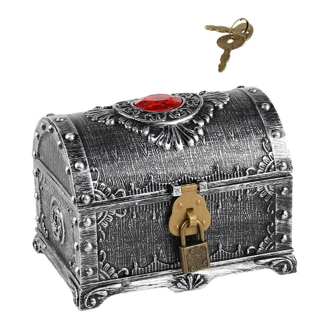 DOLITY Pirate Treasure Chest Antique Boys Girls Adventurous Treasure Box Ancient