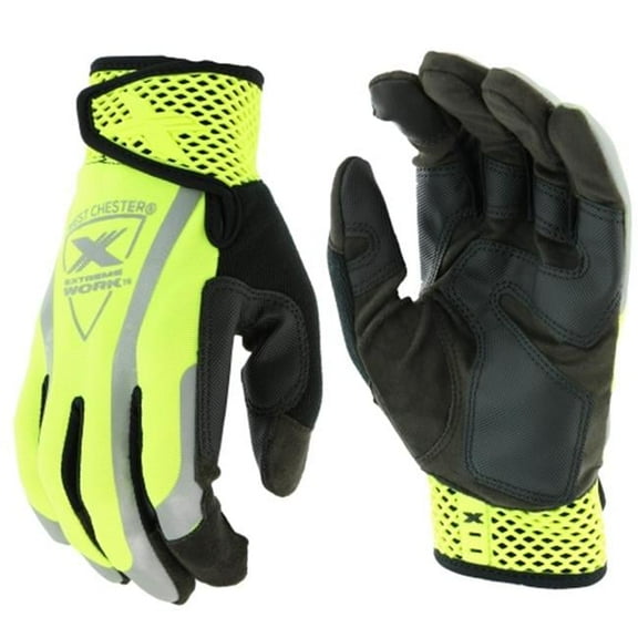 West Chester 813-89308-M Extreme Work Vizx Safety Gloves, Green - Medium