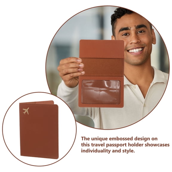 CIMAXIC Brown Travel Card Holder and Cover, Wallet for Secure Travel, 1 Piece
