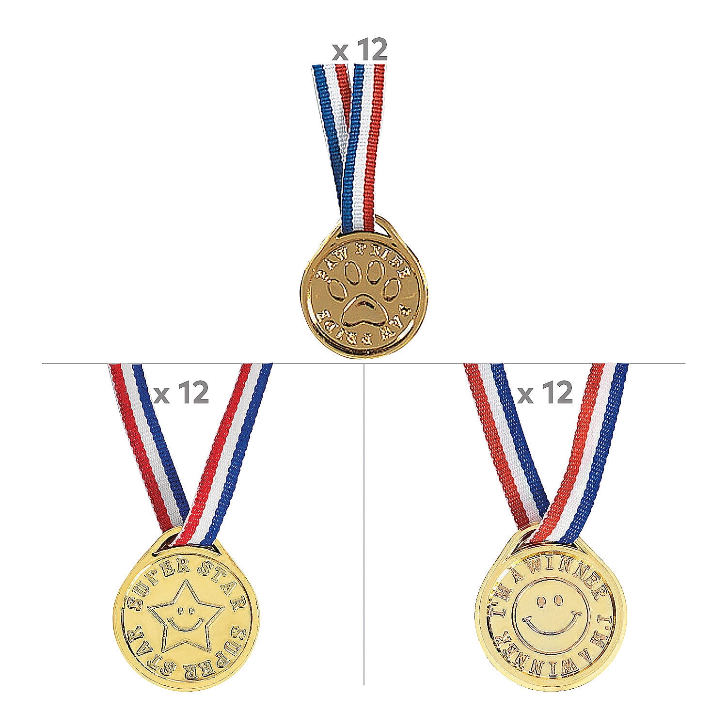 Gold Award Medal Assortment Kit - 36 Pc