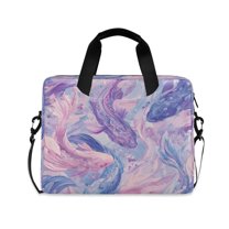 16" Laptop Briefcase for Work Travel Laptop Shoulder Bag Carrying Handbag Laptop Case Pale Pink Marine Creatures