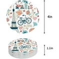 thumbnail image 1 of RYLABLUE Paris France Decor Eiffel Tower Set of 6 Round Coaster for Drinks, Absorbent Ceramic Stone Coasters Cup Mat with Cork Base for Home Kitchen Room Coffee Table Bar Decor, 1 of 5
