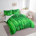thumbnail image 3 of Homewish Pixel Geometric Striped 7-Piece Bedding Comforter Set,Neon Green King Bedding Sets,Stripes Lines Bed Sheets For Kids,Super Cozy Room Decor Reversible, 3 of 8