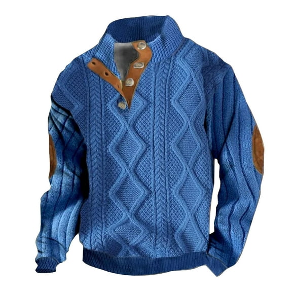 Nfhtoj Western Sweater for Mens Aztec Pullover Vintage Graphic Western Hoodies Casual Long Sleeve 1/4 Zip Pullover Mens Country Jacket
