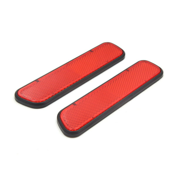2Pcs Red Plastic Car Vehicle Reflective Sticker Decor Self Adhesive ...