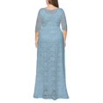 thumbnail image 3 of SWSMCLT Women's Short Sleeve Dress Maxi Semi Full Length Evening Gown Formal Lace Overlay Bridesmaid Dresses Summer (L-2XL) Light Blue Large, 3 of 4