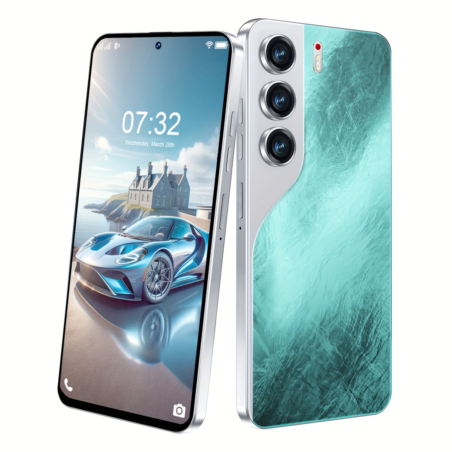NANNEE Green Unlocked 4G Android Smartphone,6.8" FHD 1920×1080 Display,MTK Helio G80,8GB+256GB,24MP Rear+13MP Front Camera,5800mAh,Dual SIM,Fingerprint & Face Unlock