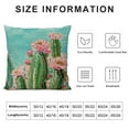 thumbnail image 5 of Fenyluxe Oil Painting Cactus Flowers Throw Pillow Covers Tropical Succulents Plants Prickly Pear Decorative Pillow Cases Cushion Cover Home Sofa Decor Summer Style 24x24in, 5 of 5