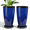 Ceramic Blue, variant on FIASON 4 Pack Tall Planters 24/21/12/10 Inch, Glossy Ceramic Blue Faux Ceramic Plant Pots with Drainage Hole, Filter & Trays, Modern Indoor Outdoor Flower Pots Patio Porch