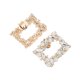 thumbnail image 5 of Accesorios de zapatos únicos 2 piezas, decoraciones de zapatos de estilo clip cuadrado desmontable de perlas de moda, tono dorado, 5 of 6