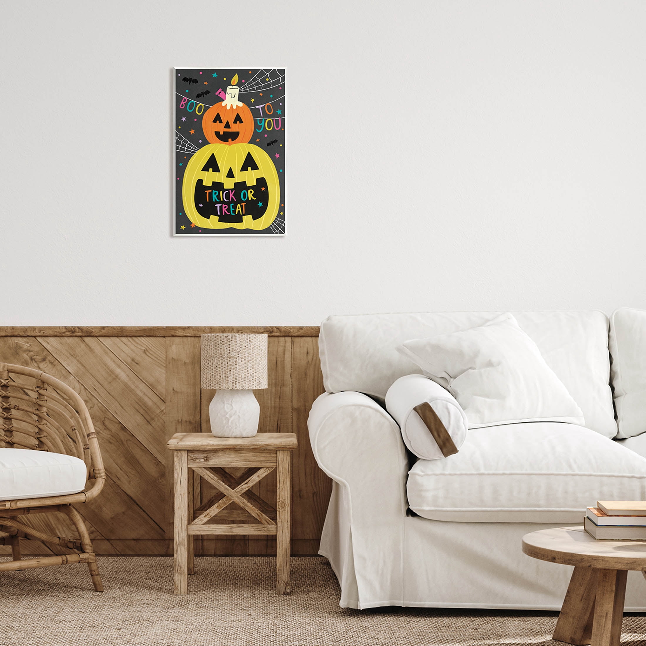 Stupell Industries Boo To You Fun Jack-O-Lanterns Graphic Art Unframed Art Print Wall Art, Design by Lisa Barlow