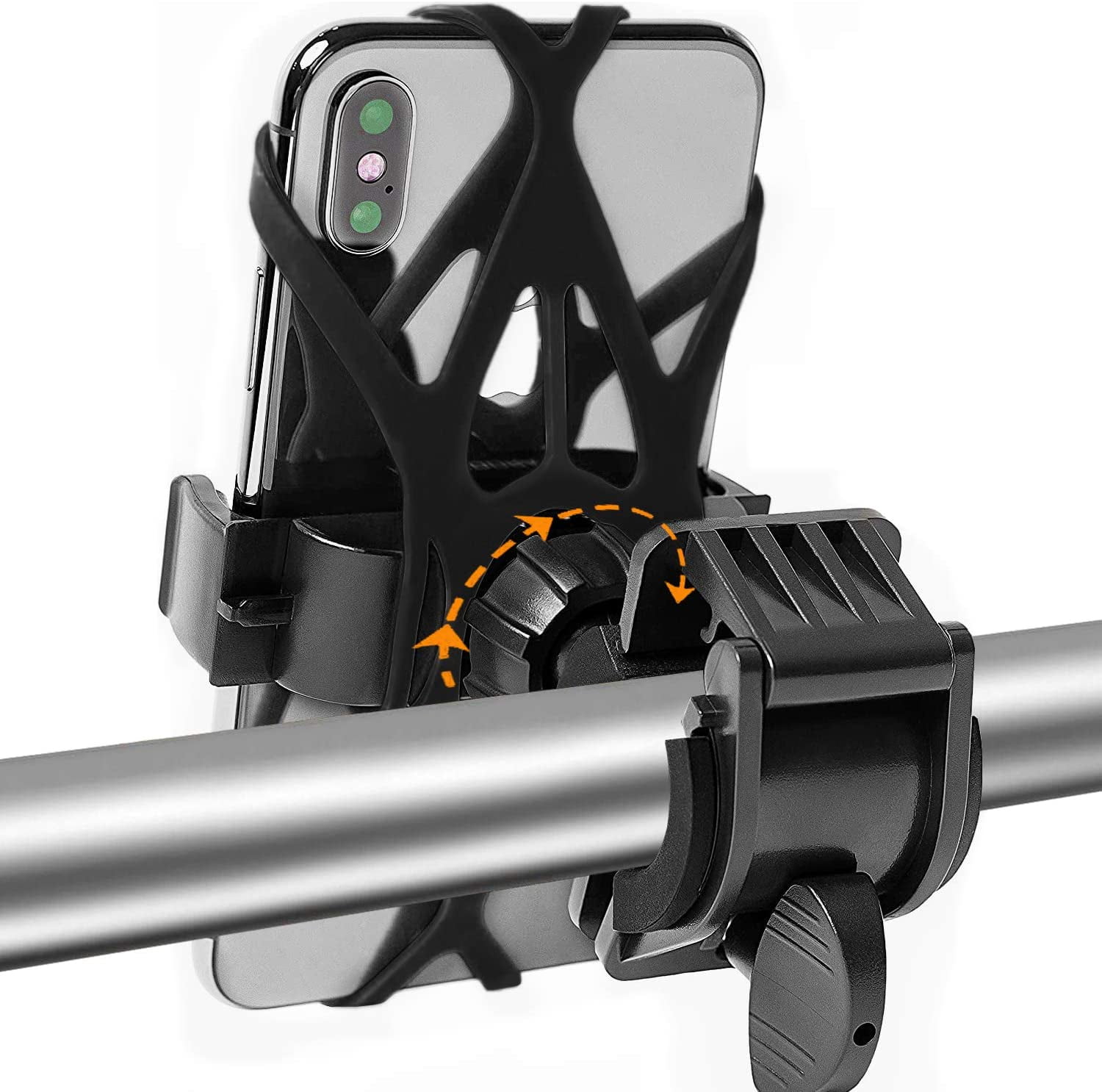 Cell Phone Holder for Bicycle, Bike Phone Mount Cell Phone Holder for Bike Handlebars Phone Mount Motorcycle Holder Scooter Accessories for Any Phone Model