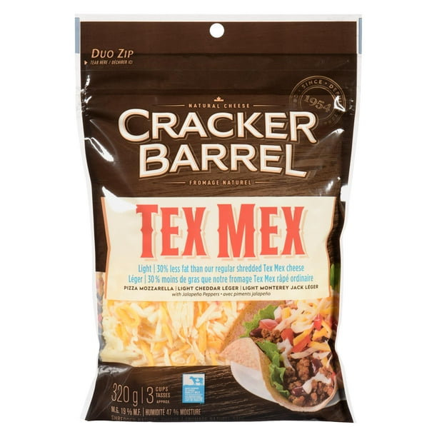Cracker Barrel Fromage râpé Tex Mex Léger 320g