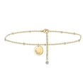 thumbnail image 5 of Women Coin Anklet Gold Birth Month Floral Pendant Anklet Jewelry Gift, 5 of 5