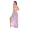 thumbnail image 3 of FORMRS Womens Long Sarong Beach Wrap Semi-Sheer Bikini Skirt Bathing Swimsuit Cover Up, Pastel Pink Marble Pattern, 3 of 7