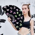 thumbnail image 3 of LINLIN Reflective Rainbow Folding Clack Hand Fan Large Bamboo Folding Fans Craft Hand Fans Handheld Fan Dance Fan for Festival Music Dancing Parties, 3 of 7