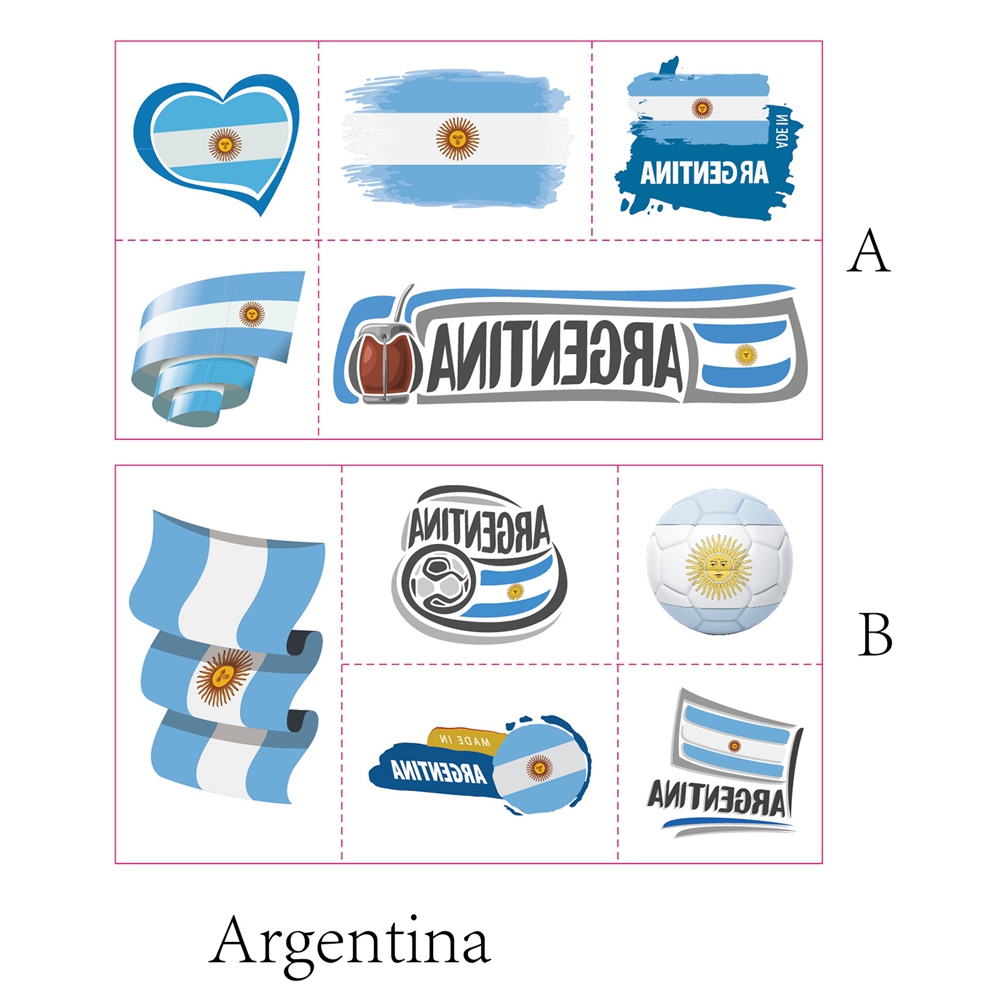 National Flag Temporary Tattoo Stickers Qatar World Soccer Cup Tattoos