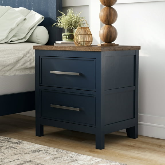 Furniture of America Yvara Modern 2-Drawer Adult Nightstand, Blue