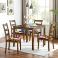 thumbnail image 6 of Boho Abstract Art Seat Covers for Dining Room Chairs Set Of 4,Stretch Printed Washable Chair Seat Cover with Elastic Ties and Button,Removable Waterproof Couch Cushion Covers, 6 of 6