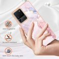 thumbnail image 2 of Compatible with Samsung Galaxy S20 Ultra Case Galaxy S20 Ultra Ultra Slim Marble Luxury Glossy Rubber Durable Shockproof Protective Phone Case for Samsung Galaxy S20 Ultra Marble Rose Gold YBT, 2 of 10