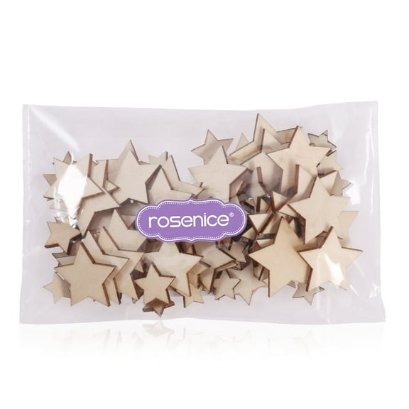 Raindrops Wood Stars Cutout Discs Khaki For Diy Decoration Craft Projects 100Pcs 0.6-1.4in