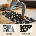 thumbnail image 4 of 70x26 Inch Yoga Towel, Sweat Absorbent Non-Slip Mat for Hot Yoga, Pilates & Fitness,Dog Breed Paw Print Black Pattern, 4 of 5