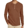 thumbnail image 1 of CVLIFE Mens Summer Tops Solid Color T Shirts Button Down Blouse Regular Fit Long Sleeve Basic Tee Work Pullover Khaki L, 1 of 6