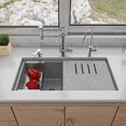 thumbnail image 2 of Alfi Brand Ab3418Dbum-T Titanium 33"" Granite Composite Workstation Step Rim Double Bowl Undermount Sink With Accessories, 2 of 9