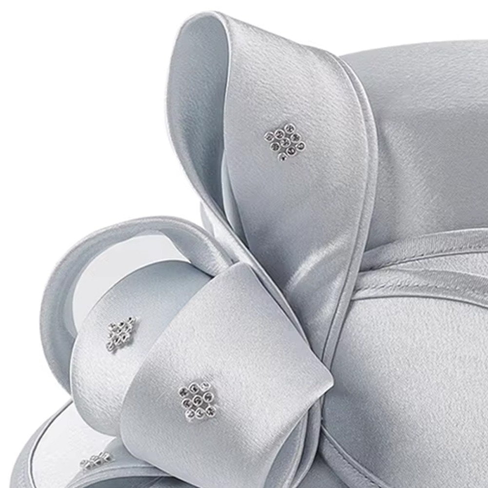 Jiibva Satin Cloth Church Hat Women Wide Brim Hat Elegant Wedding Photography Hat Female Banquet Fancy Fascinator Formal Hat