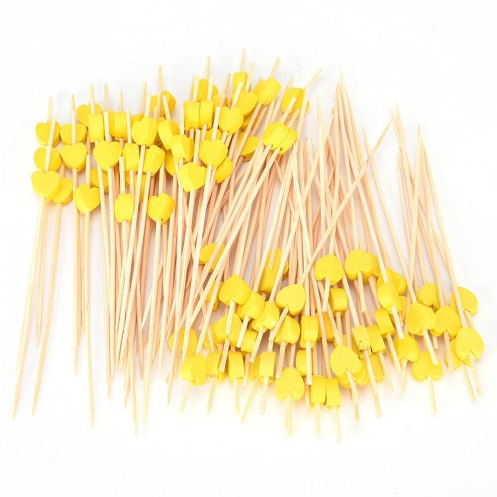 KABOER 100pcs Bamboo Cocktail Sticks Fruit Picks Party Drink Decor
