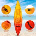 thumbnail image 4 of Demifill Sit-on-Top Kayak, Portable Recreational Kayak, Single Sit-on-Top Kayak with Detachable Aluminum Paddle, 0ne Person Touring Drifting Fishing Kayaks Boat for Adults, Lake, River, Sea, Yellow, 4 of 8