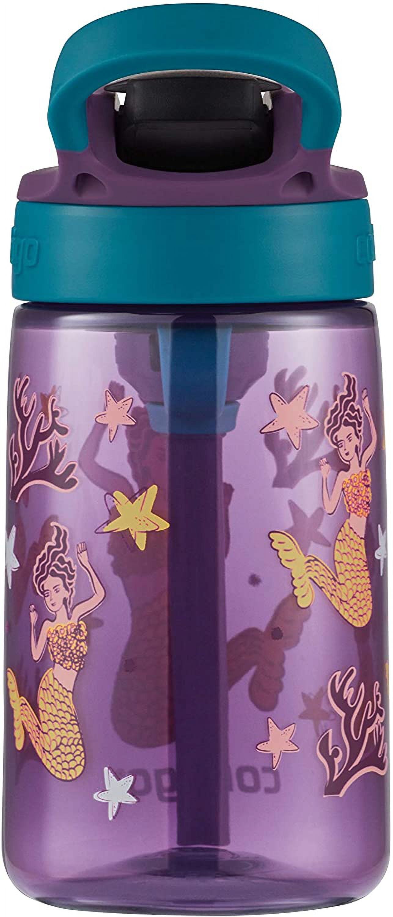 Contigo Aubrey Kids Cleanable Water Bottle with Silicone Straw and  Spill-Proof Lid, Dishwasher Safe, 14oz, Mermaids