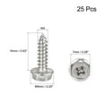 thumbnail image 2 of Uxcell M4 x 16mm 304 Stainless Steel Phillips Hex Washer Self Tapping Screws 25 Pack, 2 of 4
