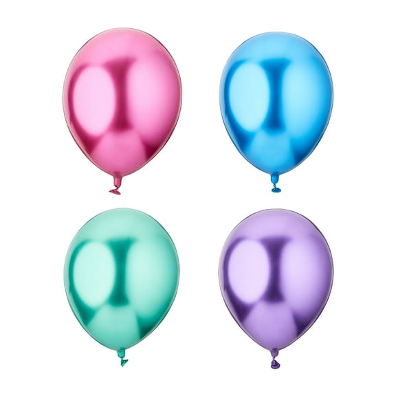 12" Multicolor Glossy Metallic Balloons, 5 Count, by Way To Celebrate