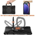 thumbnail image 3 of For Samsung Galaxy Tab S10 Plus/S9+/S9 FE+ Plus 12.4 inch Case, 360 Rotatable Handle Stand, Shoulder Strap, Drop-Proof Design, Black, 3 of 7