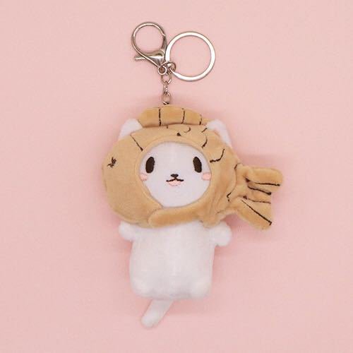 LLavero de Bola de Pelo de gato, pompón suave, Bola de Pelo de cola de Animal, llavero de coche, pez pargo, tapa de cabeza de felpa, Regalo para mamá, 1 unidad