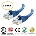 thumbnail image 1 of Huetron™ 5-Pack Cat 6 Ethernet Cable Cat6 Snagless Patch 75 Feet - Computer LAN Network Cord, BLUE, 1 of 1