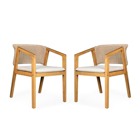 Light Teak Outdoor Dining Chairs / Fit Patio, Balcony Decor